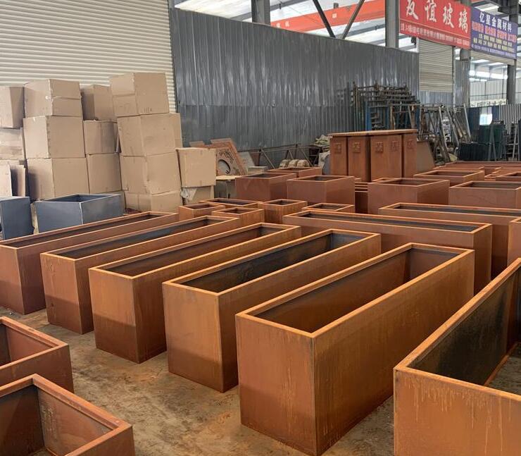 海伦耐候钢板花箱